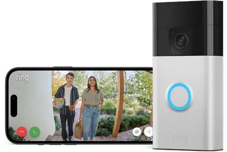 Ring Batteridriven Videodörrklocka (Satin Nickel) + Chime (2:a Gen) - EU-kontakt
